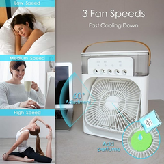 Portable Mini Mist Air Cooler/AC With LED Night Light (Single Fan Variant)