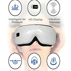Rechargeable Eye Massager | Mild Heat Option |  for Stress Relief & Dark Circles | Multi Modes ,180° Foldable|