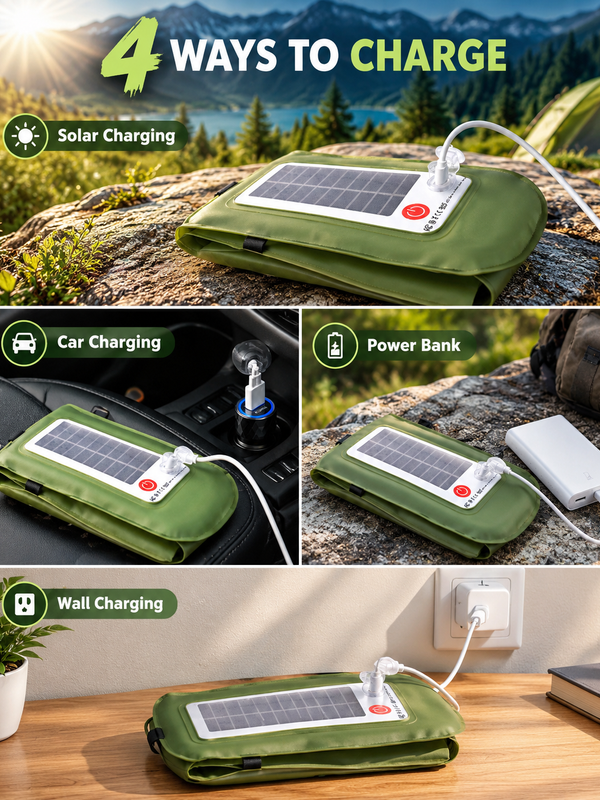 Inflatable Solar Camping Light with Power Bank – USB-C