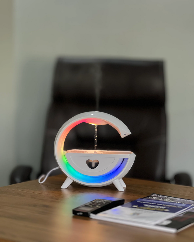 Anti-gravity humidifier on a desk