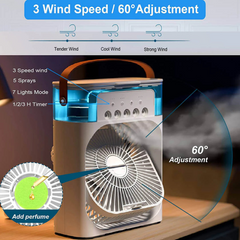 Portable Mini Mist Air Cooler/AC With LED Night Light (Single Fan Variant)