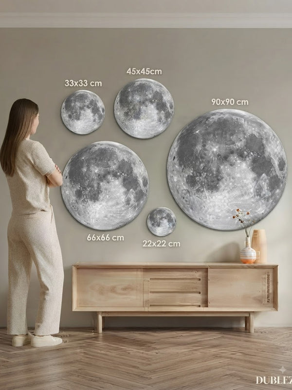 3D Moon LED Wall Lamp Modern Art Deco Lighting | 3 Colour Changing Indoor Wall Mounted Celling Light Wall Sconce Moon Lights for Living Room Bedroom Hallway, Corded Electric (500 MM)