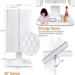 Tri-Fold LED Vanity Mirror Three Panel