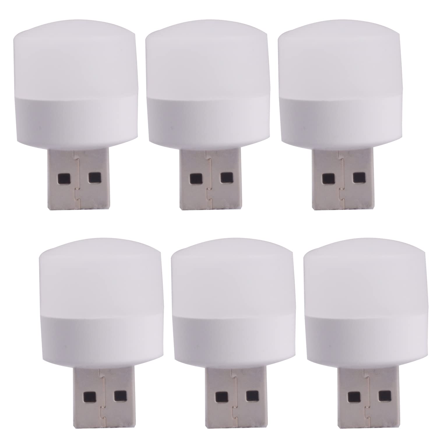 USB Plug in Led Night Light 1W | Led Ambient Light | Portable for Bedroom, Bathroom Car, Study & Kitchen Use | Warm White Color Pack of 6 |