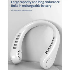Portable Rechargeable Neck/Collar Fan - 5 Speed Mode | Hands-Free Bladeless | 4000 mAh Battery Operated Wearable 360° Personal Fan | Twistable, Rechargeable & Multi-Color | With Cooling Plate Technology |