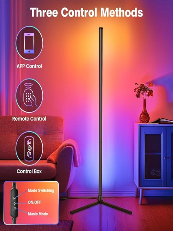 Smart RGB LED Floor Lamp – App & Voice Control
