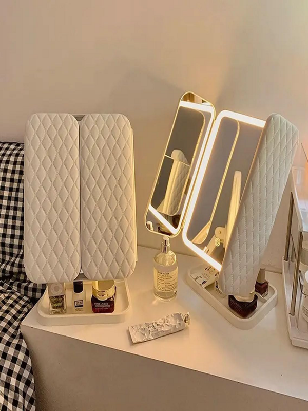 Tri-Fold LED Vanity Mirror Three Panel