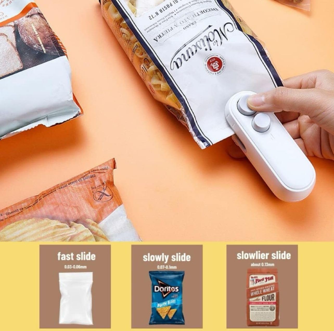 Portable Mini Sealing Machine Handheld | Packet Sealer | for Food , Snacks, Chips, Fresh Storage, Plastic Bag | Automatic Sealing Machine | Type C Charging
