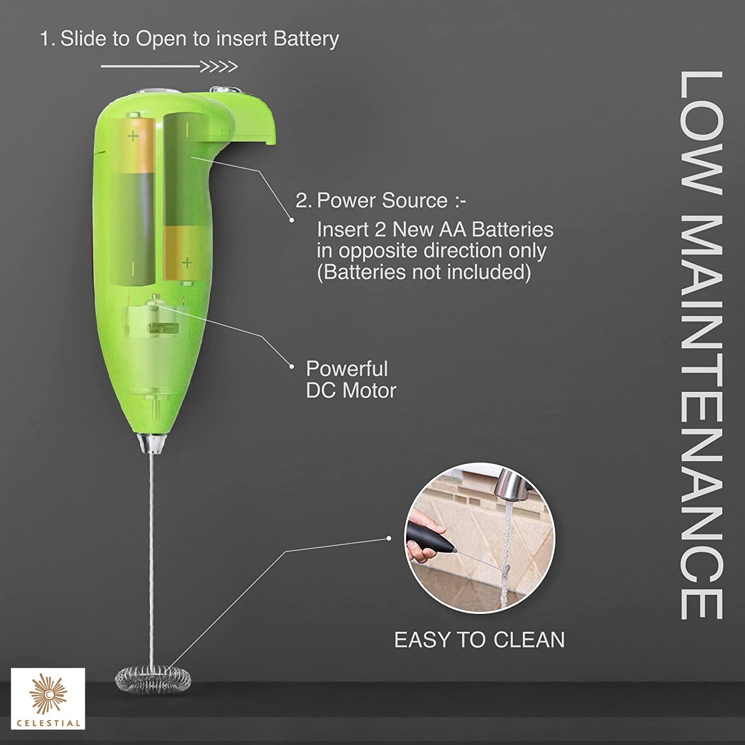 Portable Handheld Milk & Coffee Wand Frother