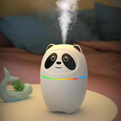 Panda Shape Cool Mist Humidifier & Essential Oil Aroma Diffuser|  Ultrasonic Quiet Humidifier | Portable Design | Relaxing Night Light |For Home, Office, Car & Indoors | 300 ml Tank | Multi-Color LED
