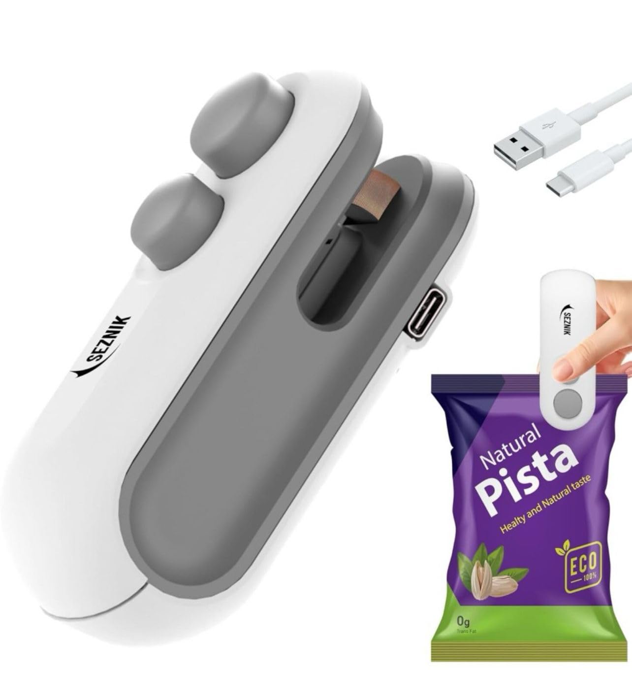 Portable Mini Sealing Machine Handheld | Packet Sealer | for Food , Snacks, Chips, Fresh Storage, Plastic Bag | Automatic Sealing Machine | Type C Charging