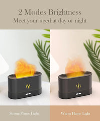 Flame Air Diffuser Humidifier | Fire Flame | Aromatherapy Humidifier for Home | Essential Oil Aroma Diffuser with Multi-Colour LED | Auto-Off Function for Room, Home & Office | Brightness Control & Multicolour |