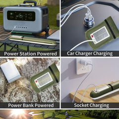Inflatable Solar Camping Light - Portable Waterproof LED Tube Light with Solar & USB Charging, 3-Way Magnetic & Hanging Attachment for Emergency, Tent & Outdoor