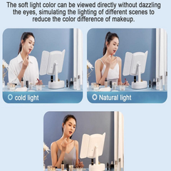 Tri-Fold LED Vanity Mirror Three Panel