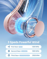 Portable Rechargeable Neck Fan - 5 Speed Mode | Hands-Free Bladeless | 4000 mAh Battery Operated Wearable 360° Personal Fan | Twistable, Rechargeable Collar Fans & Multi-Color | With Cooling Plate Technology |