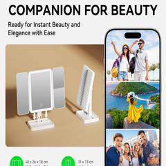 Tri-Fold LED Vanity Mirror Three Panel