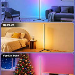 Smart RGB LED Floor Lamp – App & Voice Control