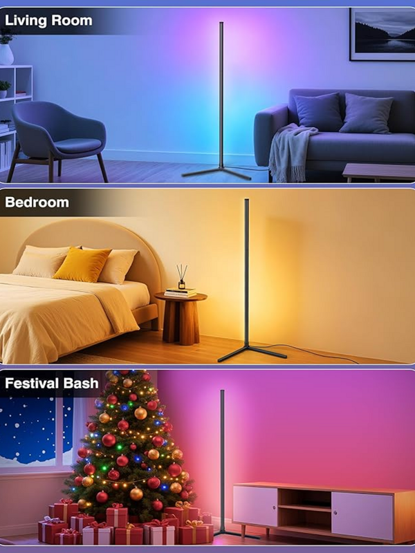 Smart RGB LED Floor Lamp – App & Voice Control