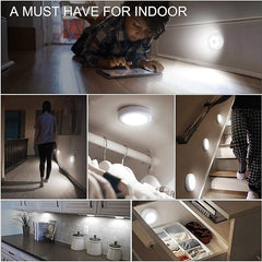 Round Shape Motion Sensor LED Lights |USB Charging | Battery Rechargeable | Wireless Magnetic Self-Adhesive | For Wardrobe,Cabinet,Cupboard,kitchen, Bedroom,Stairs |