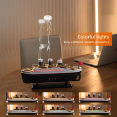 Titanic Themed Aroma Humidifier Diffuser | Ultrasonic Aromatherapy Mist Diffuser | Multi-Colour LED | NigLᎥghtght Mist Diffuser for Home, Office & Gifting | Steamship Essential Oil Air Humidifier | With Remote |