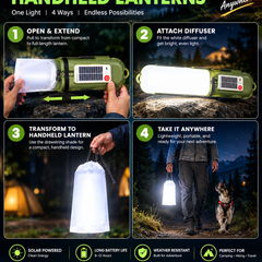 Inflatable Solar Camping Light with Power Bank – USB-C