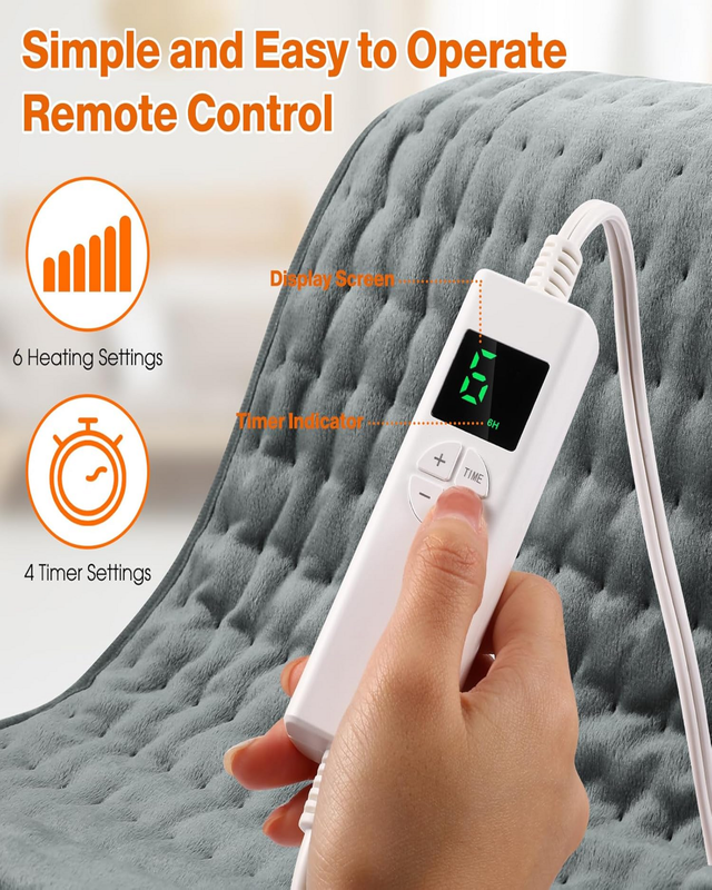 Heating belt controller with 6 heat levels and timer
