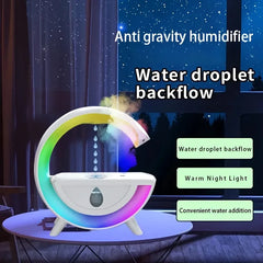 Anti Gravity Humidifier with Bluetooth speaker | Levitating Raindrop Water Back flow Effect | 7 - Mode Day & Night LED | Color Changing Ambient Lights |Seamless Bluetooth Connectivity Speakers | Multi-Functional