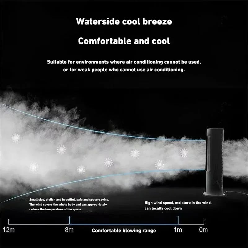 Double Ended Portable Cooler with New 3 Speed Gears & LED Lights | Touch & Remote Control with 120" Rotation | Mist Humidifier & 280ml Ice/ Water Tank | Compact For Home, Office & Outdoor Use |