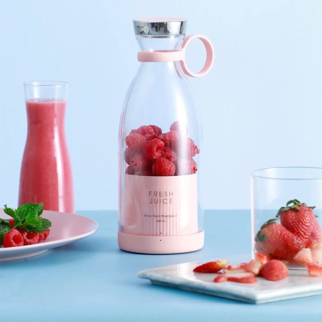 Portable mini 4 Blade Juicer Blender | for Shakes, Juices & Smoothies | Battery operated | USB Rechargeable | Automatic operation | 420 mL Capacity|