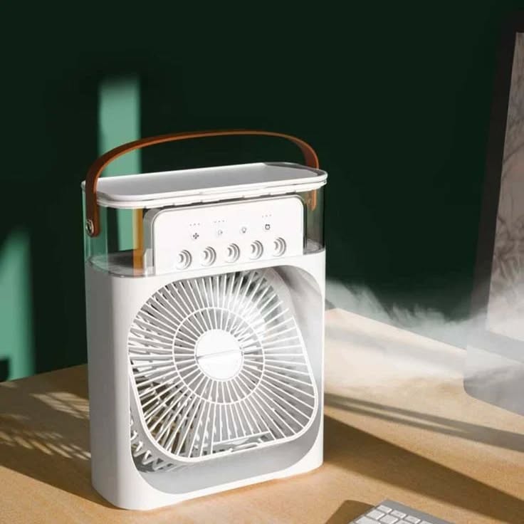 Portable Mini Mist Air Cooler/AC With LED Night Light (Single Fan Variant)