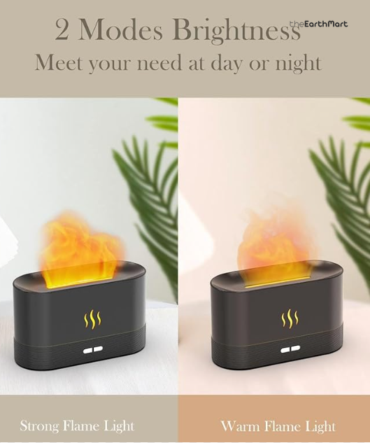 Flame effect diffuser in two brightness levels