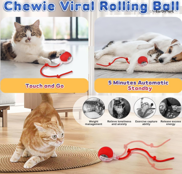Automatic Cat Rolling Ball Toy with Tail