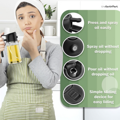 2 in 1 Glass Oil Sprayer And Dispenser Bottle