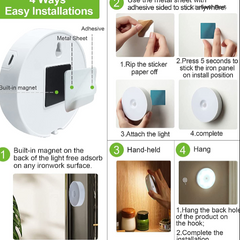 Round Shape USB Motion Sensor LED Lights