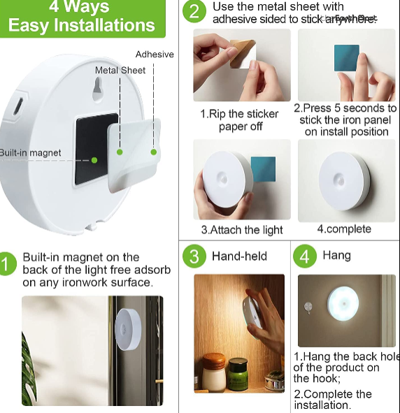 Round Shape USB Motion Sensor LED Lights