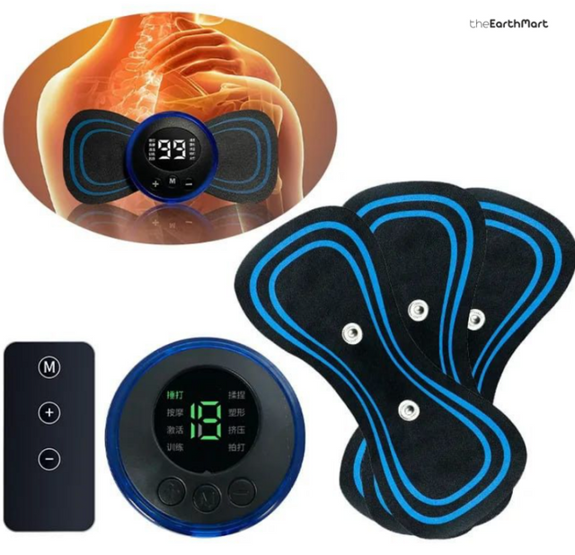 Butterfly EMS massager with display, pads and remote