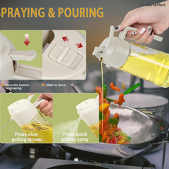 2 in 1 Glass Oil Sprayer And Dispenser Bottle