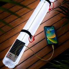 Inflatable Solar Camping Light - Portable Waterproof LED Tube Light with Solar & USB Charging, 3-Way Magnetic & Hanging Attachment for Emergency, Tent & Outdoor