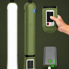 Inflatable Solar Camping Light - Portable Waterproof LED Tube Light with Solar & USB Charging, 3-Way Magnetic & Hanging Attachment for Emergency, Tent & Outdoor