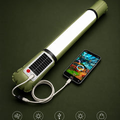 Inflatable Solar Camping Light - Portable Waterproof LED Tube Light with Solar & USB Charging, 3-Way Magnetic & Hanging Attachment for Emergency, Tent & Outdoor