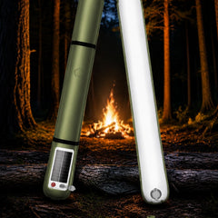 Inflatable Solar Camping Light - Portable Waterproof LED Tube Light with Solar & USB Charging, 3-Way Magnetic & Hanging Attachment for Emergency, Tent & Outdoor