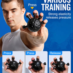 Finger Strength Training Ball | Hand Grip Finger Exercise Ball for Strength, Stress Relief & Rehabilitation | Press Release Finger Trainer for Athletes, Musicians & Therapy | Improve Finger Flexibility & Grip Power