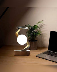 Spiral Moon Lamp – 3D Floating Orb Illusion RGB LED Desk Lamp, Rechargeable
