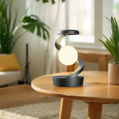 Spiral Moon Lamp – 3D Floating Orb Illusion RGB LED Desk Lamp, Rechargeable