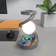 Spiral Moon Lamp – 3D Floating Orb Illusion RGB LED Desk Lamp, Rechargeable