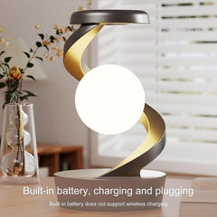 Spiral Moon Lamp – 3D Floating Orb Illusion RGB LED Desk Lamp, Rechargeable