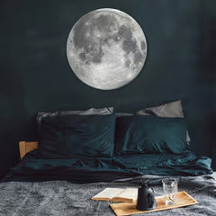 3D Moon LED Wall Lamp Modern Art Deco Lighting | 3 Colour Changing Indoor Wall Mounted Celling Light Wall Sconce Moon Lights for Living Room Bedroom Hallway, Corded Electric (500 MM)