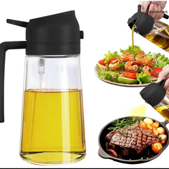 2 in 1 Glass Oil Sprayer And Dispenser Bottle