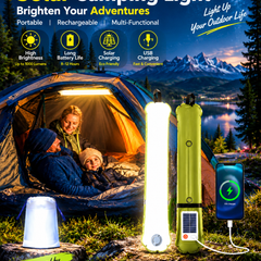 Inflatable Solar Camping Light with Power Bank – USB-C