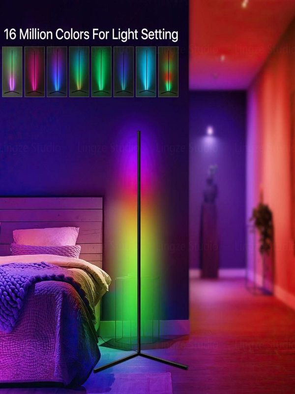Smart RGB LED Floor Lamp – App & Voice Control